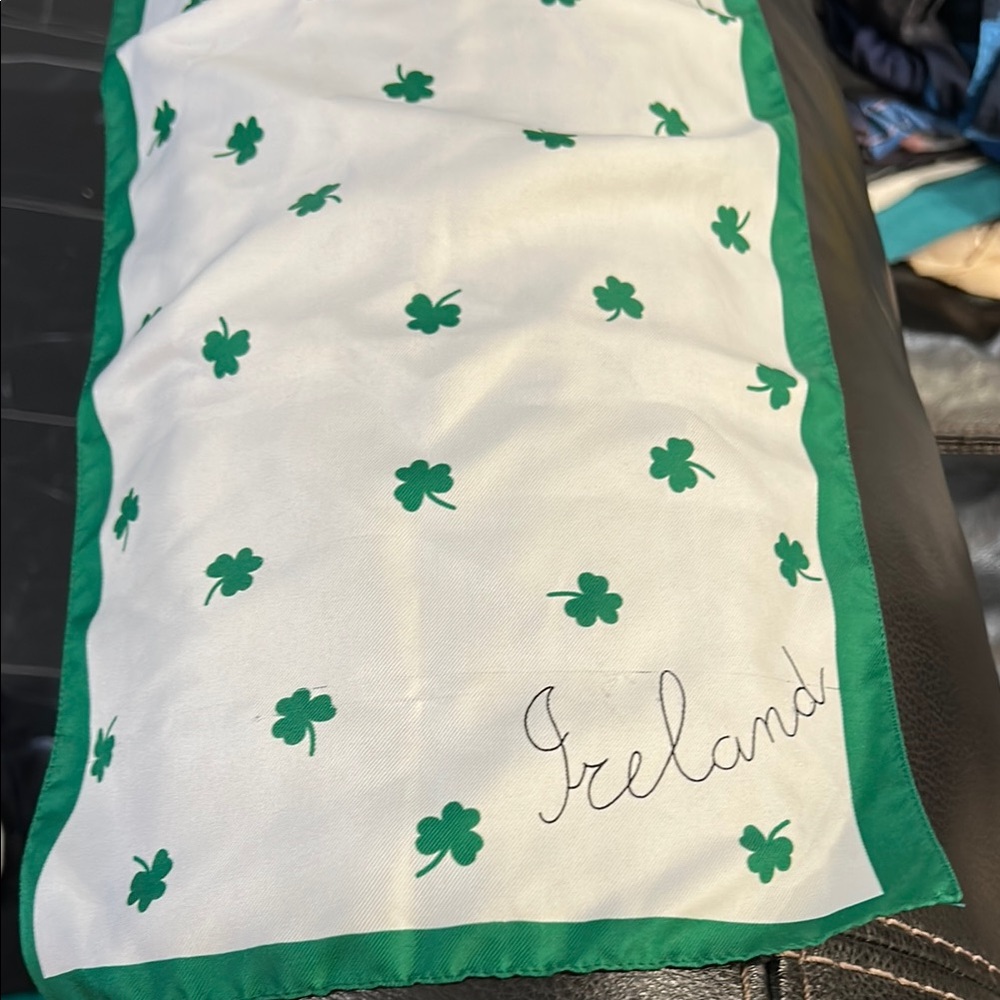 Green and White Shamrock Scarf